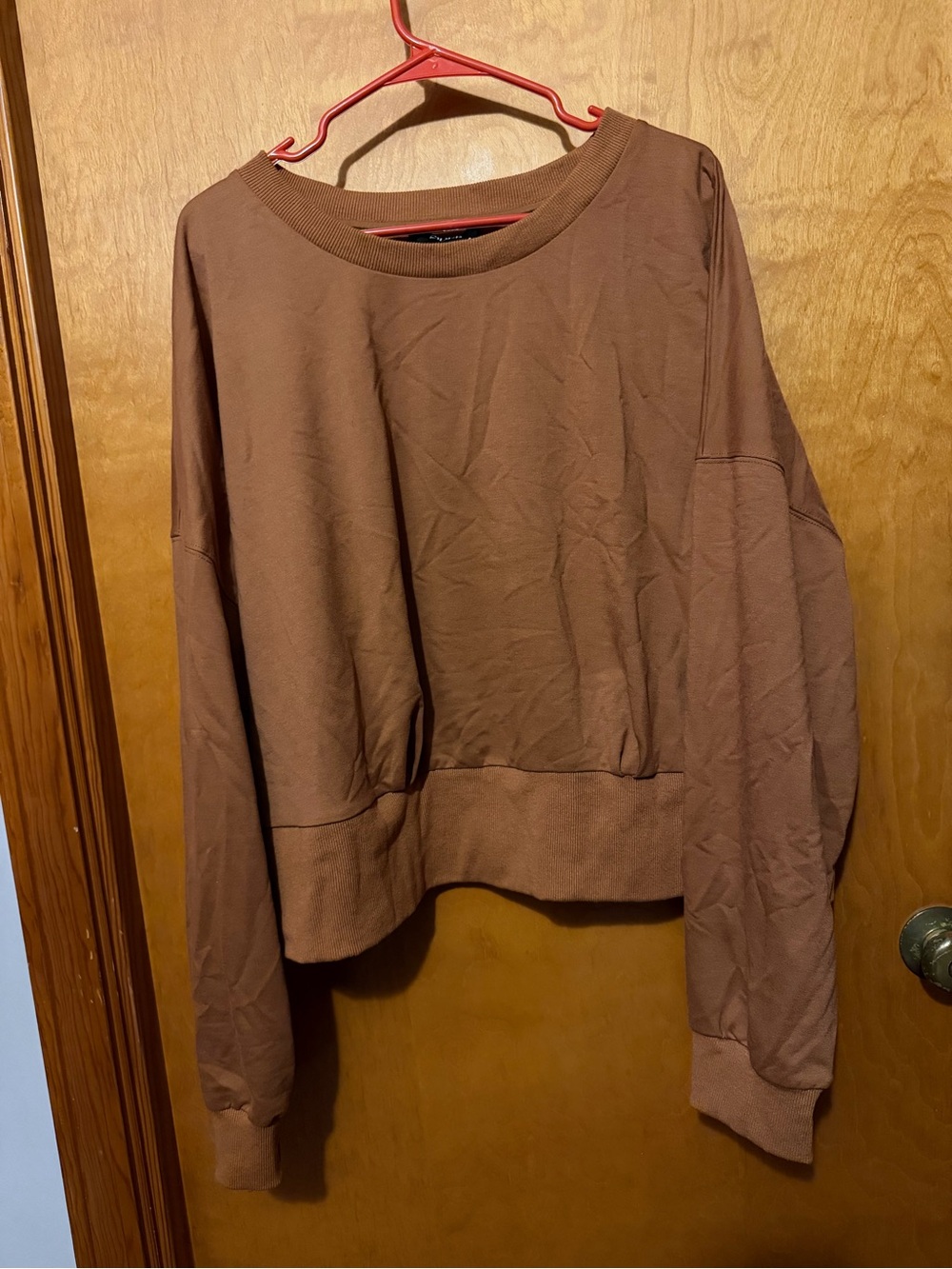 Cider Golden Brown Cropped Crewneck Sweat Shirt